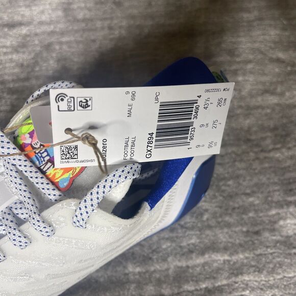 ADIDAS Football Cleats Mens 9.5 Adizero Big Mood White Royal Blue GX7894 NEW main image 7